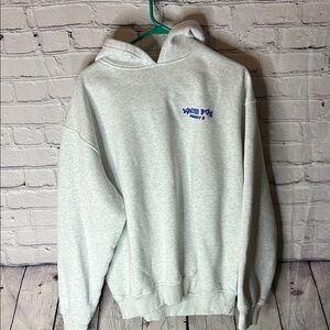 Women’s White Fox Boutique hoodie size M/L gray and blue project 5